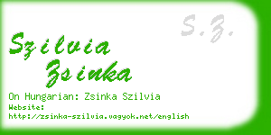 szilvia zsinka business card